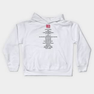 RED - Song List Kids Hoodie